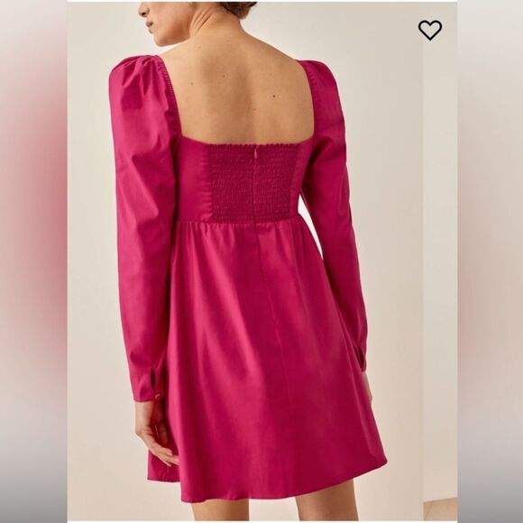 Reformation Kenzi Mini Pink Dress Size 0 - Picture 4 of 9